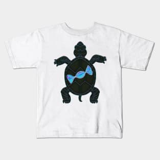 Black Turtle and Blue Candy Kids T-Shirt